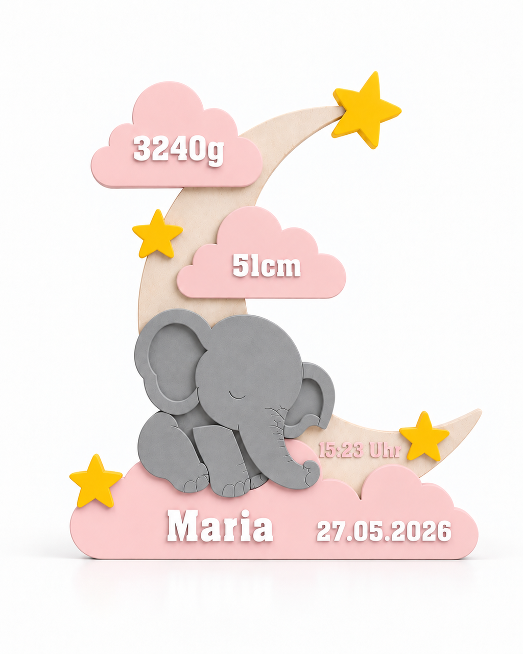 Droomolifant – Gepersonaliseerd Geboortebord
